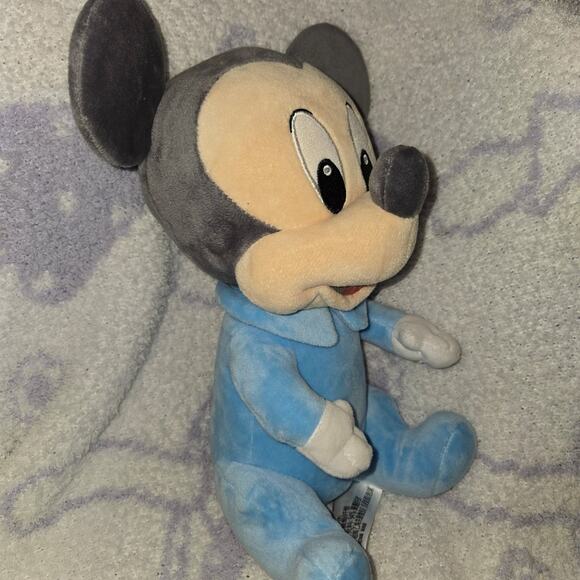 [DISNEY PARKS] Mickey Mouse Baby Pajama Stuffed Animal Plush 10"blu - Picture 2 of 6
